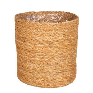 Hasır Sepet Naturel Naylon İçli 21,5x21,5 Cm.