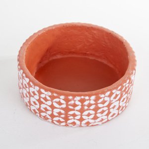 Veramaya Kiremit Renk Yuvarlak Beton Aranjman Saksı 20x8 Cm
