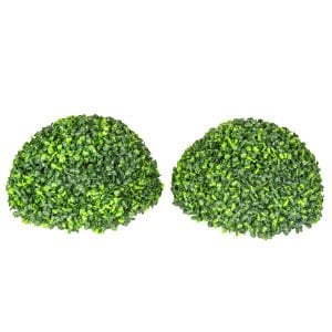 Yapay Yonca Şimşir Top - Dış Mekan Uyumlu, UV Korumalı, 2 Adet Yarım Top, 35 cm