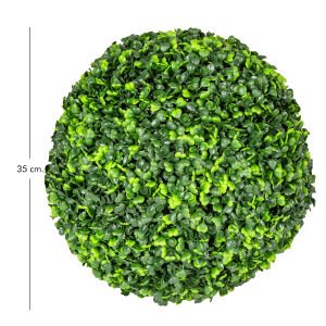 Yapay Yonca Şimşir Top - Dış Mekan Uyumlu, UV Korumalı, 2 Adet Yarım Top, 35 cm