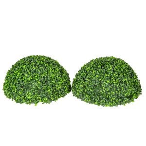 Yapay Yonca Şimşir Top - Dış Mekan Uyumlu, UV Korumalı, 2 Adet Yarım Top, 45 cm
