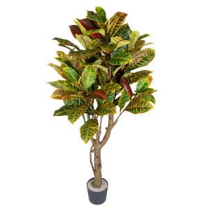 Yapay Croton Ağacı Gerçek Dokulu Kızıl-Yeşil 135 Cm.
