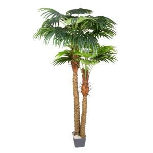 Yapay Fan Palmiye 2 Gövdeli 30 Yaprak Yeşil 240 Cm.