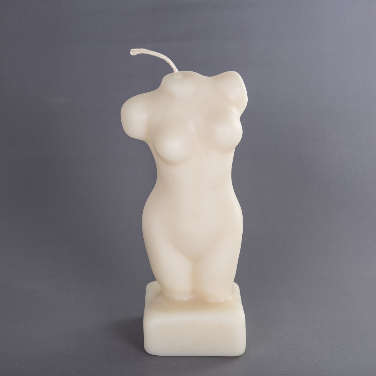Dekoratif Kadın Vucudu Mum Krem Renk 25 Cm