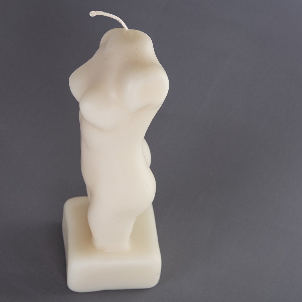 Dekoratif Kadın Vucudu Mum Krem Renk 25 Cm