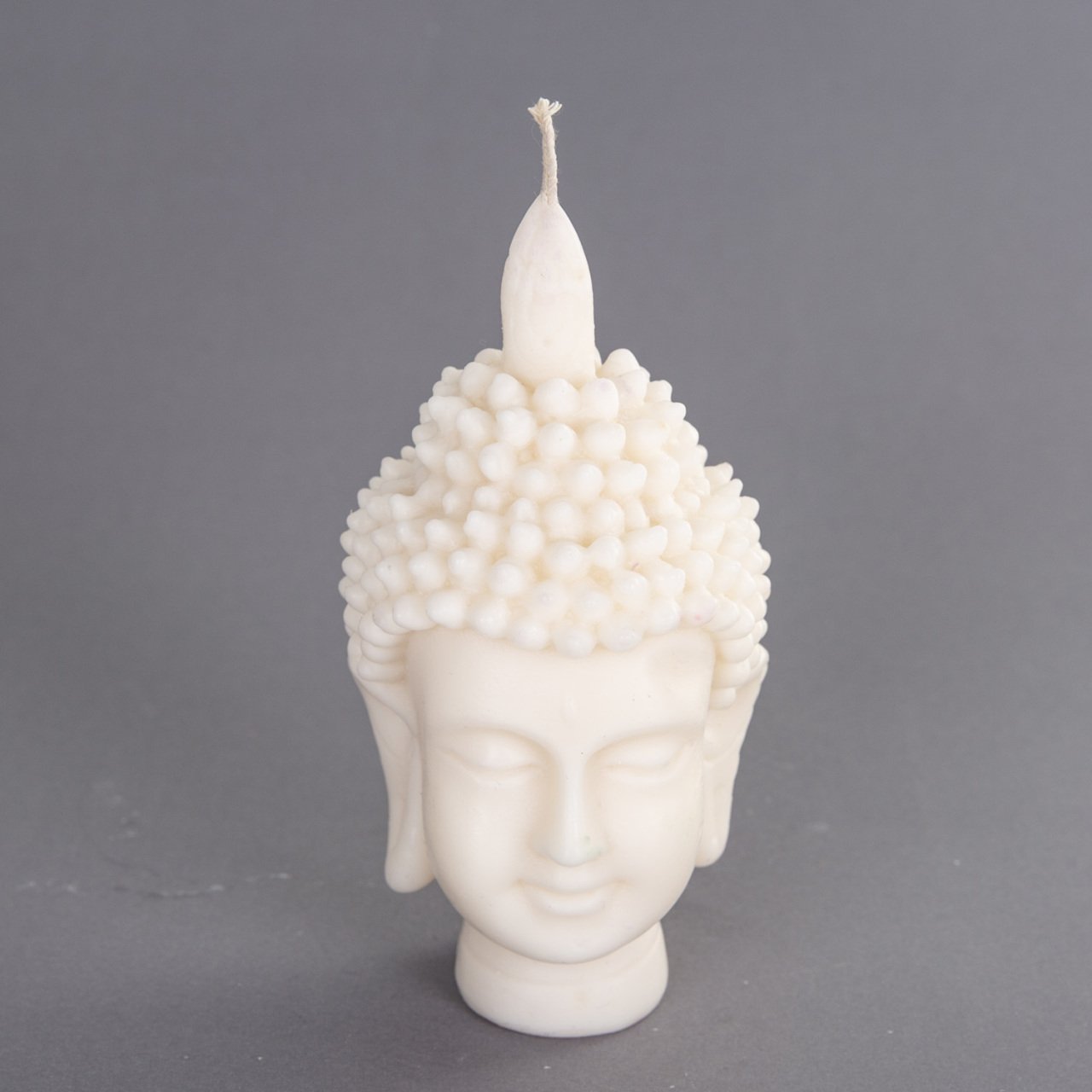 Buda Büst Krem Renk Mum Küçük 15 Cm