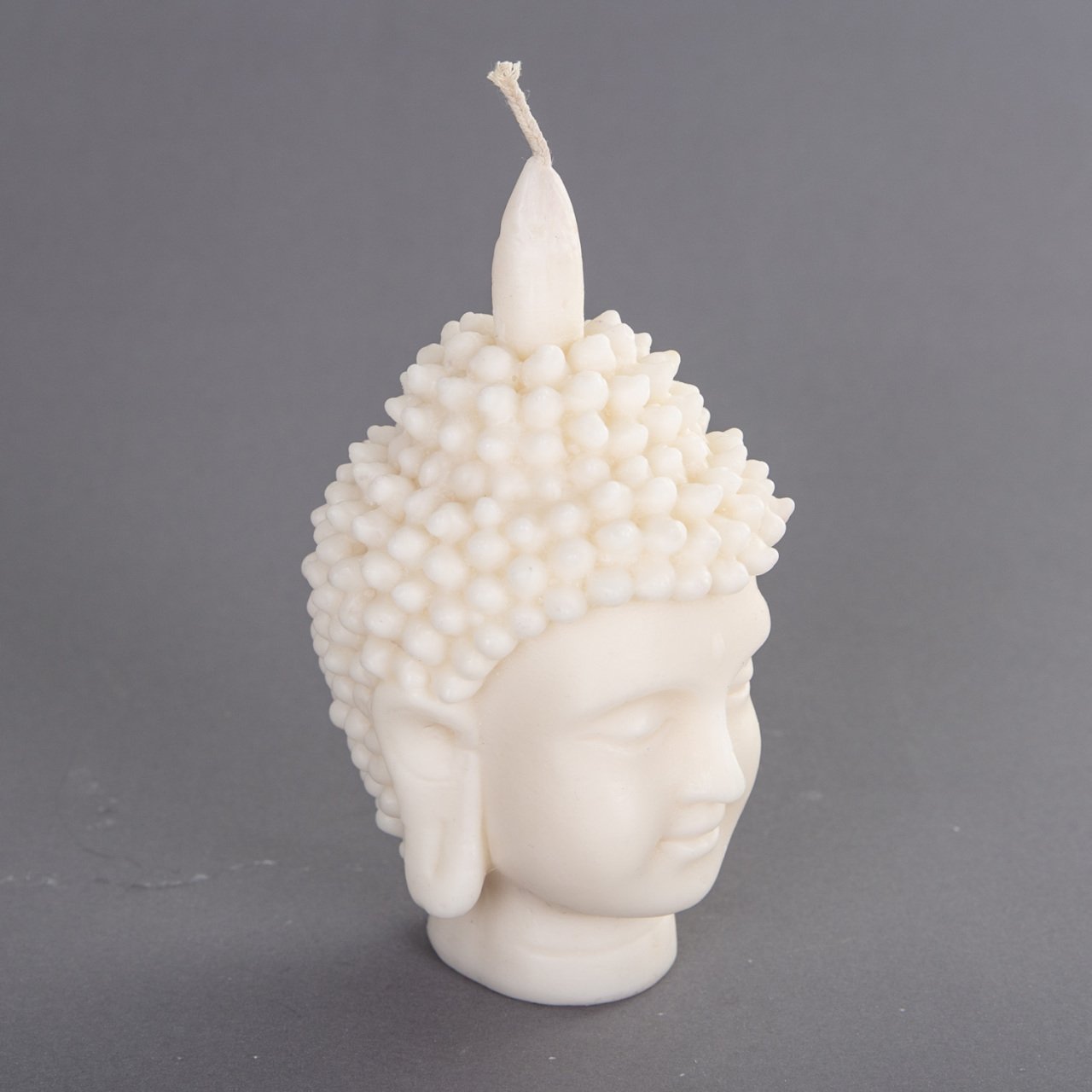 Buda Büst Krem Renk Mum Küçük 15 Cm