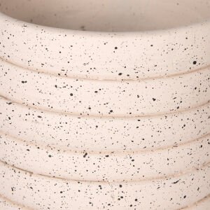 Beton Saksı Yatay Kabartma Çizgili Krem 12x10 Cm.