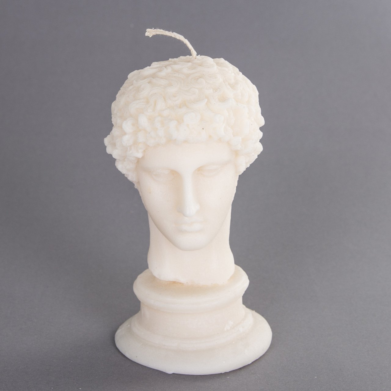 Dekoratif Hermes Büst Mum Krem Renk 15 Cm