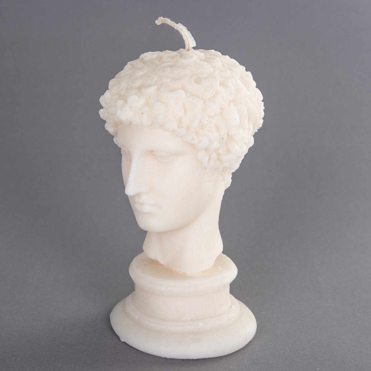 Dekoratif Hermes Büst Mum Krem Renk 15 Cm