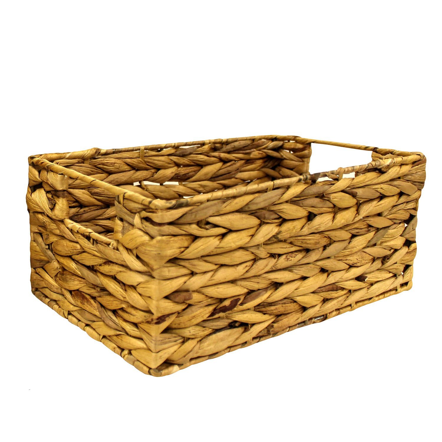 Dikdörtgen Hasır Örme Sepet Natural 33x14x20 Cm.