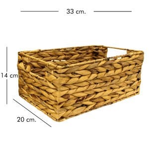 Dikdörtgen Hasır Örme Sepet Natural 33x14x20 Cm.