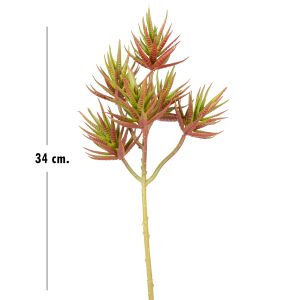 Yapay Kaktüs Sukulent Kırmızı/Yeşil 34 Cm
