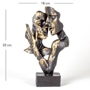 Eli Yanağında Genç Sevgililer Mask Biblo Siyah 18x32x7,5 Cm.