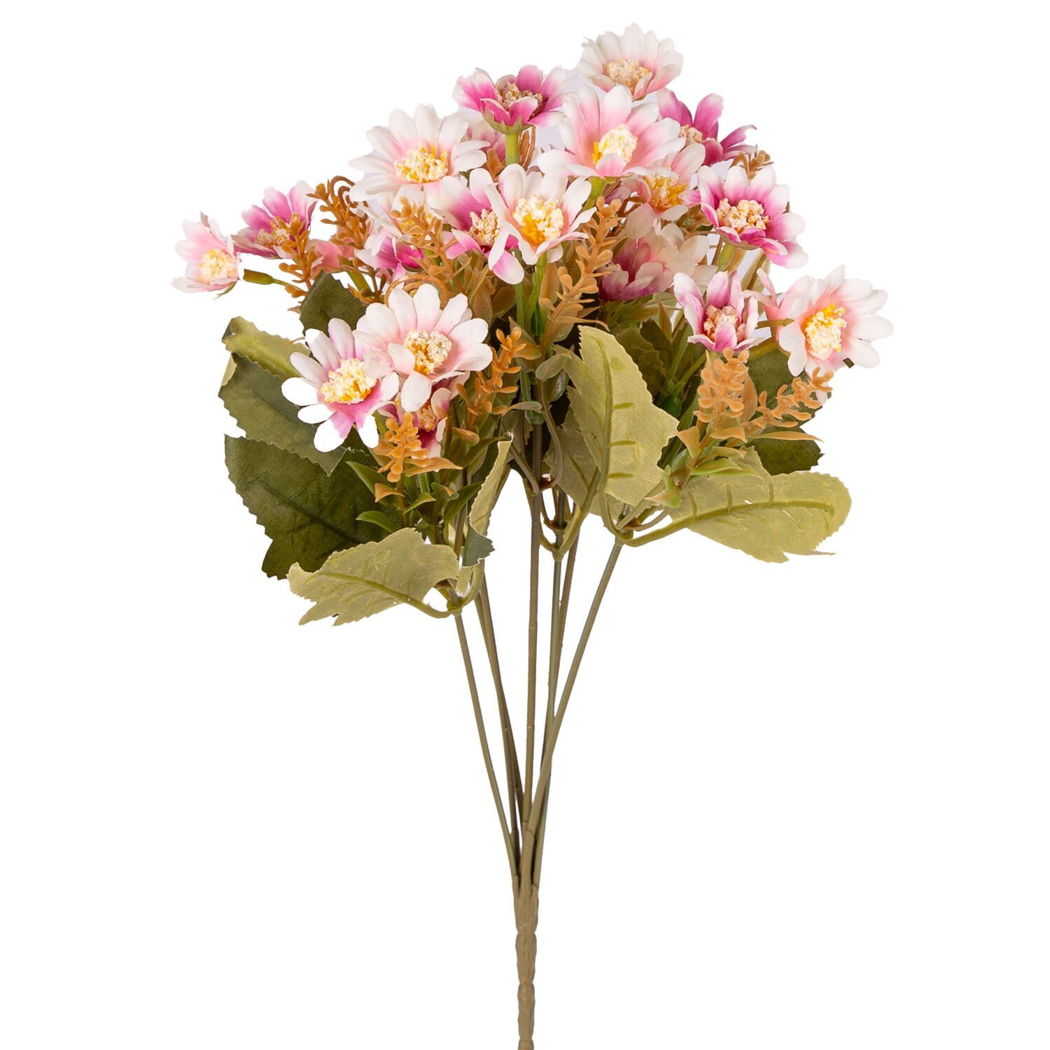 Yapay Çiçek Papatya Demet Pembe-Beyaz 35 Cm.