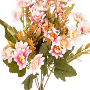 Yapay Çiçek Papatya Demet Pembe-Beyaz 35 Cm.