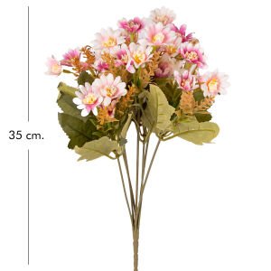 Yapay Çiçek Papatya Demet Pembe-Beyaz 35 Cm.
