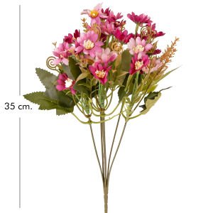 Yapay Çiçek Papatya Demet Fuşya-Pembe 35 Cm.