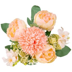 Yapay Çiçek, Şakayık Buket, Somon-Pembe - 6 Dal, 30 cm