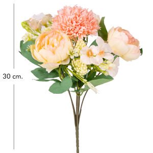 Yapay Çiçek, Şakayık Buket, Somon-Pembe - 6 Dal, 30 cm