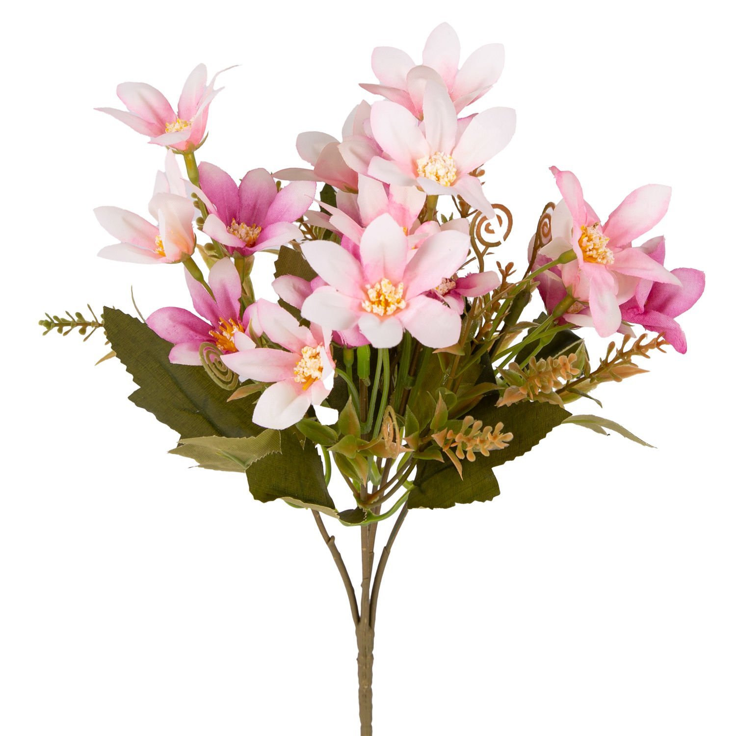Yapay Çiçek Lilyum-Zambak Demeti Pembe-Beyaz 30 Cm.