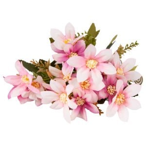 Yapay Çiçek Lilyum-Zambak Demeti Pembe-Beyaz 30 Cm.