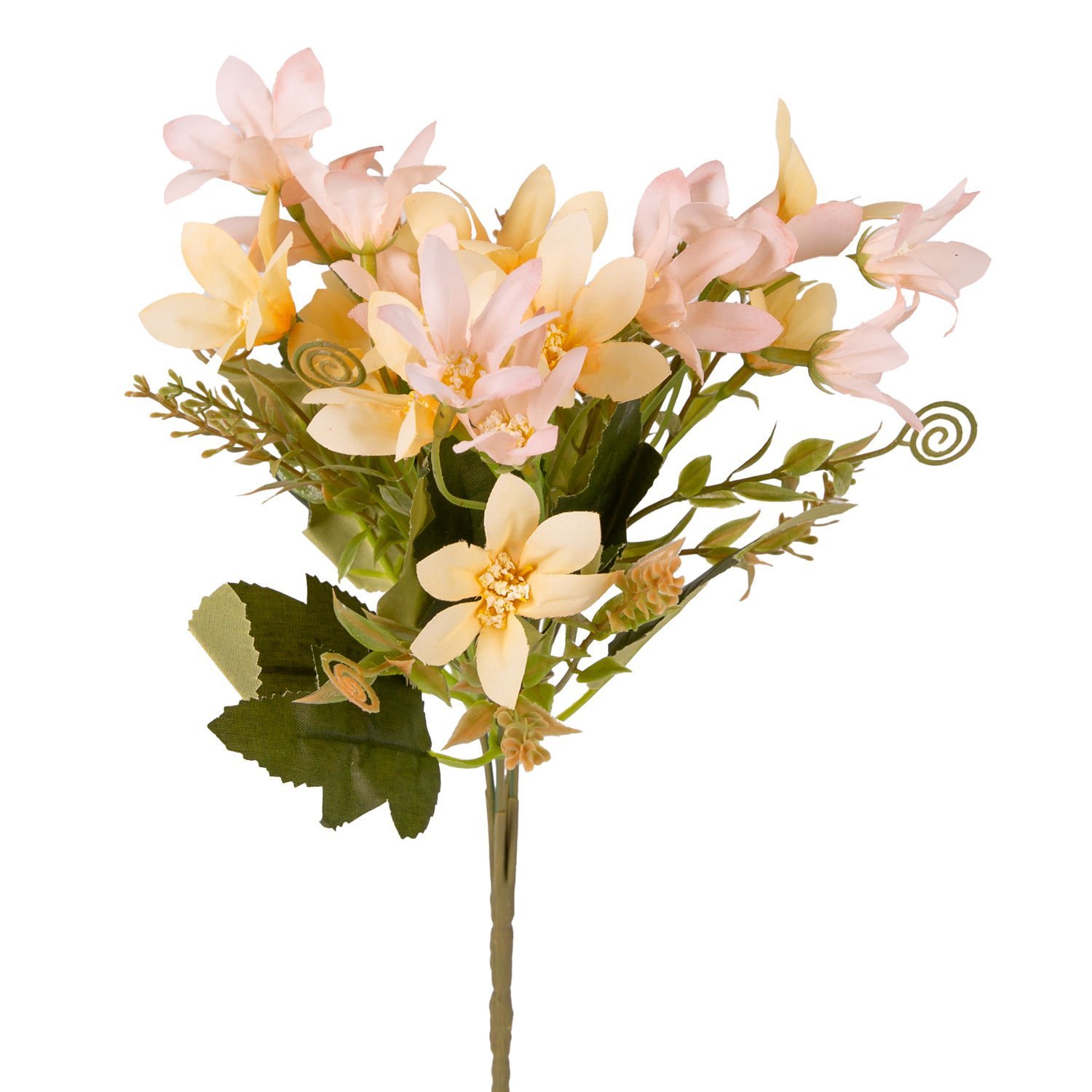 Yapay Çiçek Lilyum-Zambak Demeti Sarı-Pembe 30 Cm.