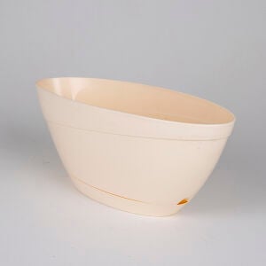 Oval Plastik Saksı, Tabaklı, Krem - No:3, 3,8 Litre