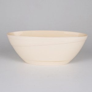 Veramaya Tabaklı Oval Plastik Saksı Krem Renk 3,8 Litre No:3