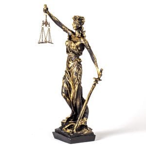 Adalet Heykeli (Themis) Siyah 10x40x9 Cm.
