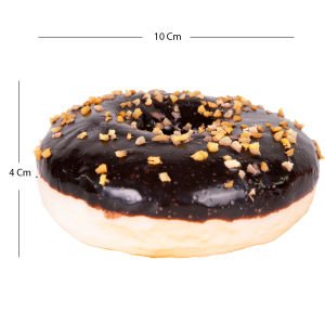 Yapay Donut Çikolata Üstü Fındıklı Siyah 10x4 Cm.