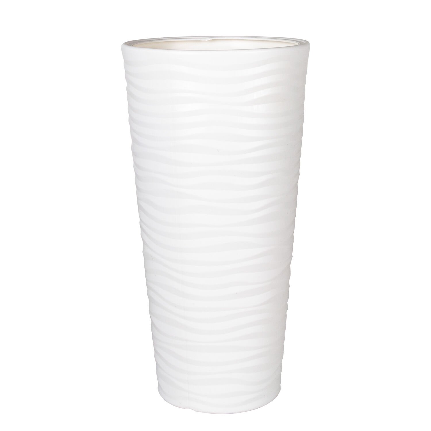 Konik Plastik Saksı Orta Beyaz 70x31 Cm.
