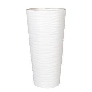 Konik Plastik Saksı Büyük Beyaz 80X36 Cm.