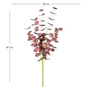 Yapay Okaliptus Dalı Gerçek Dokulu Bordo 87 cm.