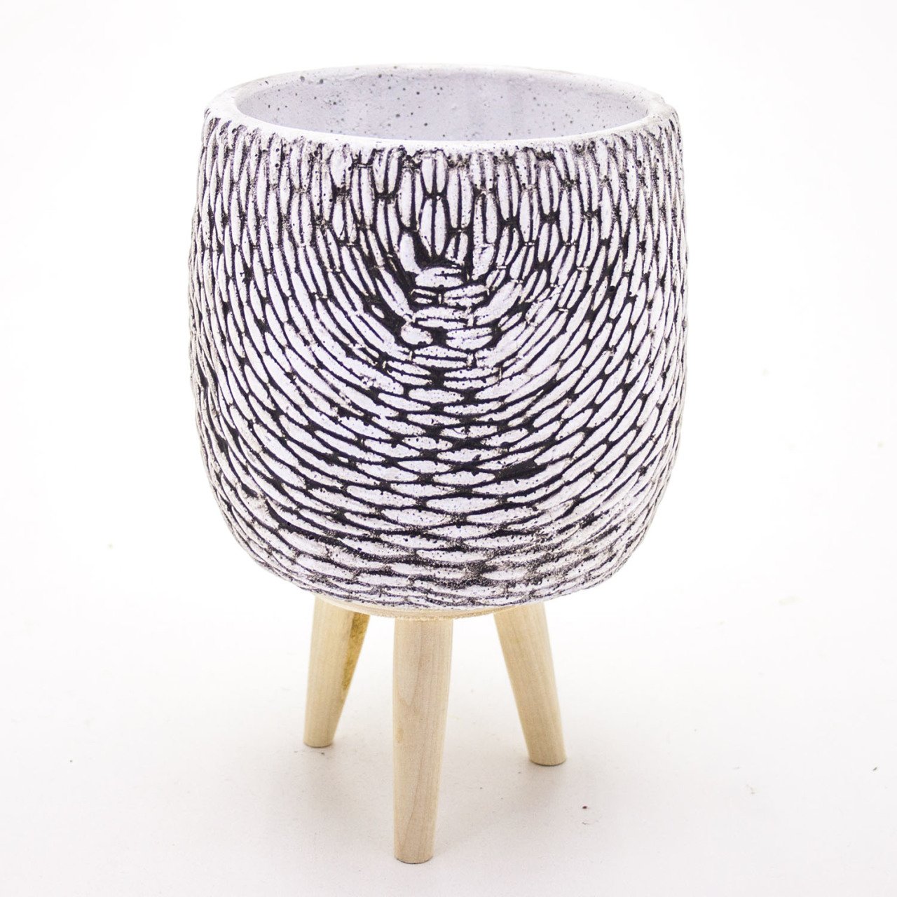 Veramaya Ayaklı Arnavut Kaldırım Desenli Beton Saksı 15x22,5x15 Cm