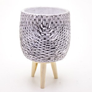 Veramaya Ayaklı Arnavut Kaldırım Desenli Beton Saksı 15x22,5x15 Cm