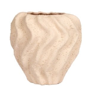 Dekoratif Seramik Saksı Kaktüs Krem 16x16 Cm.
