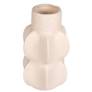 Dekoratif Seramik Vazo Safran Krem 16x26 Cm.