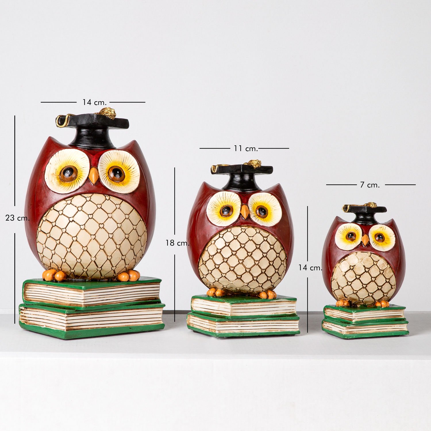 Biblo, Yeşil Kitaplı Bordo Baykuş, Bordo-Beyaz - 3'lü Set