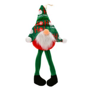 Asılabilir Yılbaşı Süsü Pelüş Cüce Yeşil 36 Cm.