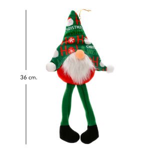 Asılabilir Yılbaşı Süsü Pelüş Cüce Yeşil 36 Cm.