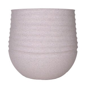 Oval İç ve Dış Mekan Saksı Bej Orta Boy 40x40x37 Cm.