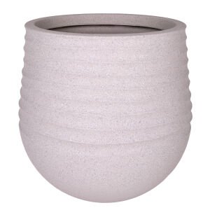 Oval İç ve Dış Mekan Saksı Bej Orta Boy 40x40x37 Cm.