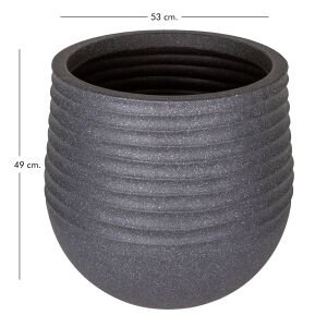 Oval İç ve Dış Mekan Saksı Siyah Büyük Boy 53x53x49 Cm.
