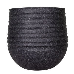 Oval İç ve Dış Mekan Saksı Siyah Orta Boy 40x40x37 Cm.