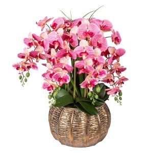 Metal Saksıda Orkide Aranjmanı Pembe 50x70 Cm.