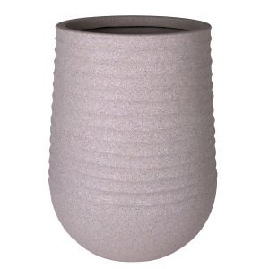 Oval İç ve Dış Mekan Saksı Bej Orta Boy 39x39x51 Cm.