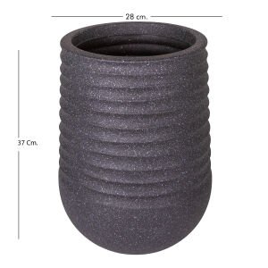 Oval İç ve Dış Mekan Saksı Siyah Küçük Boy 28x28x37 Cm.
