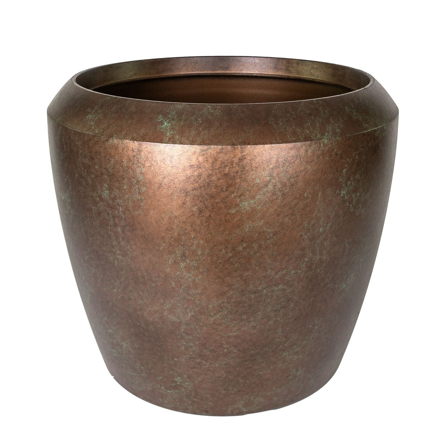 Oval İç ve Dış Mekan Saksı Büyük Boy Bakır Eskitme 55,5x55,5x48,4 Cm.