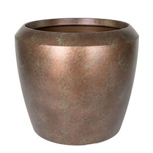 Oval İç ve Dış Mekan Saksı Büyük Boy Bakır Eskitme 55,5x55,5x48,4 Cm.